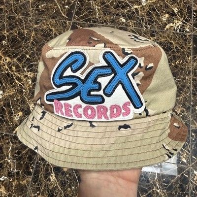 Chrome Hearts Hat Bucket Camo Canvas Sex Records Patch Mens One