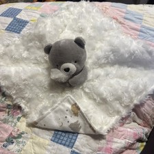 Carter s Just One You Grey White Bear Print Lovey 13" Security Blanket Baby
