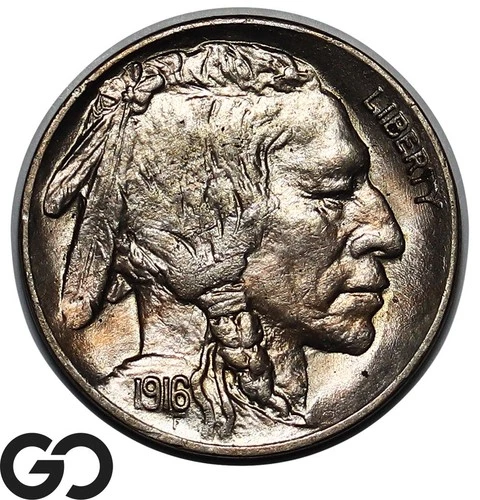 1916 Buffalo Nickel, Solid Gem BU++