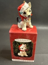 Hallmark Keepsake Ornament 1999 Puppy Love German Shepard 9 in Series
