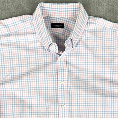 Proper Cloth Dress Shirt Mens 3XL Button Up Plaid 100% Cotton Long Sleeve Checks
