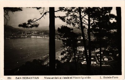 CPA SPANIEN San Sebastian - Vista artistica desde el Monte Igueldo (282525)
