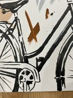 Original Abstract Vintage Bicycle Painting 9x12 canvas panel Modern Wall Art New — photo 5