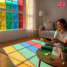 Diy Renter Friendly Stained Glass Window Film Multicolor For Creative Studios