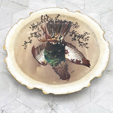 Vtg Atq French Limoges Hand Painted 12.5  Gol...