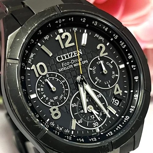 CITIZEN ATTESA Black Titanium Satellite Wave Radio Solar Watch Used - Picture 2 of 3
