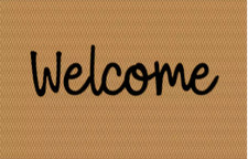 Welcome message on indoor and outdoor doormats Matterly Neighburly