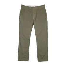 The West is Dead Cotton Duck Canvas Chinos Army Green Button-Fly Mens Size 32x28