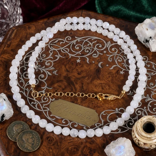 Blue Flashy Moonstone 4-6MM Smooth Round Gemstone Beaded Men Women Necklaces 18" image 6