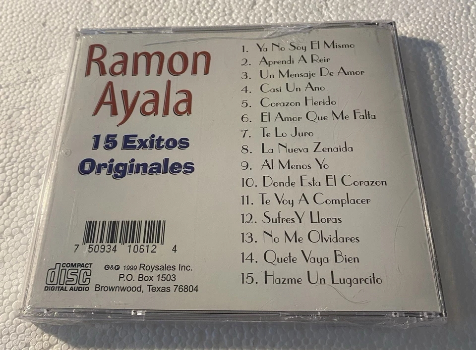 RAMON AYALA 15 Exitos Originales CD-1999 Roysales Inc New Sealed Free Shipping. - Imagem 4 de 4