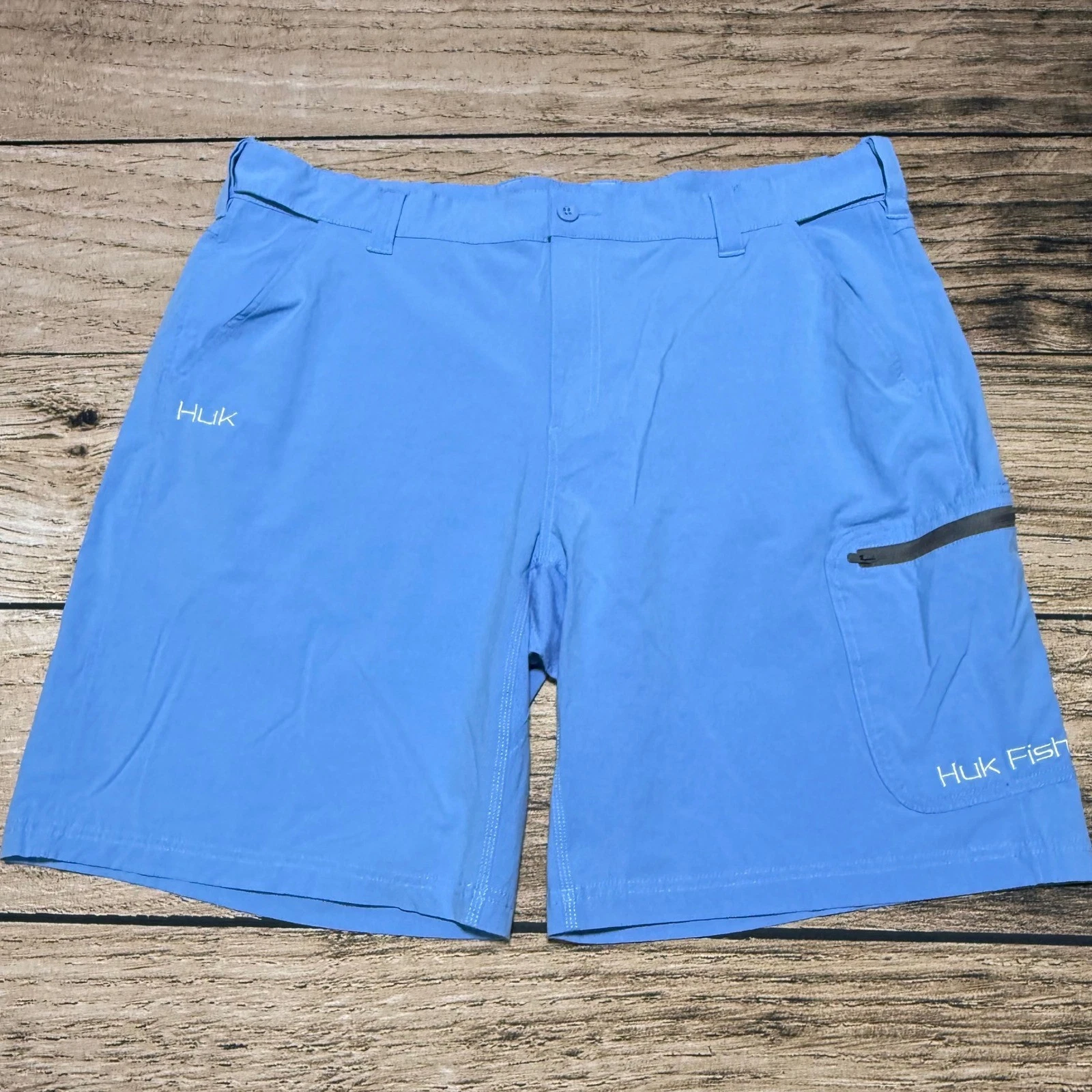 Huk Fishing Shorts Men 3XL Blue Performance Cargo Utility Quick Dry Activewear