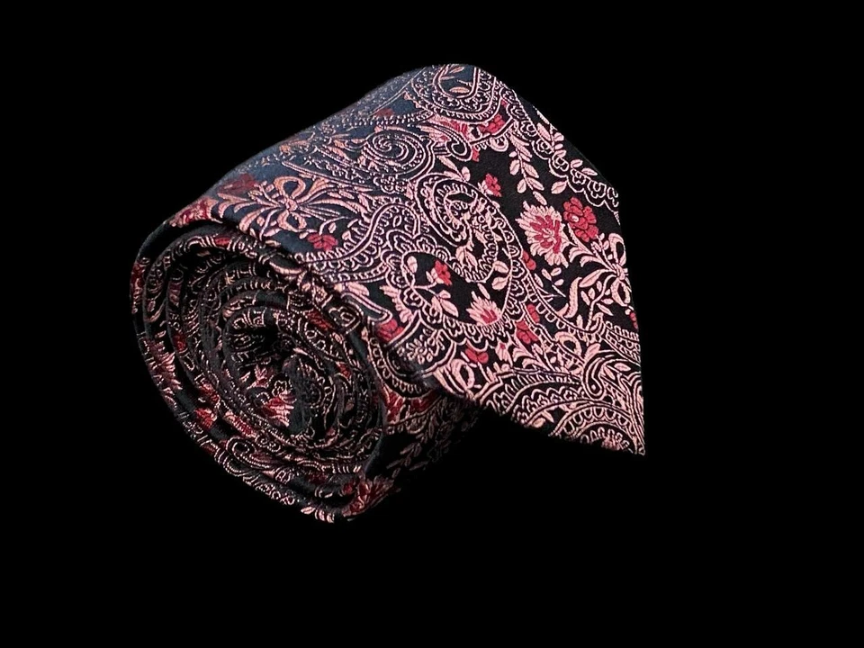 Corbata Paul Smith Paisley Jacquard Floral Seda Lujo Multicolor Hecha en Inglaterra 61 pulgadas Foto 2 de 4