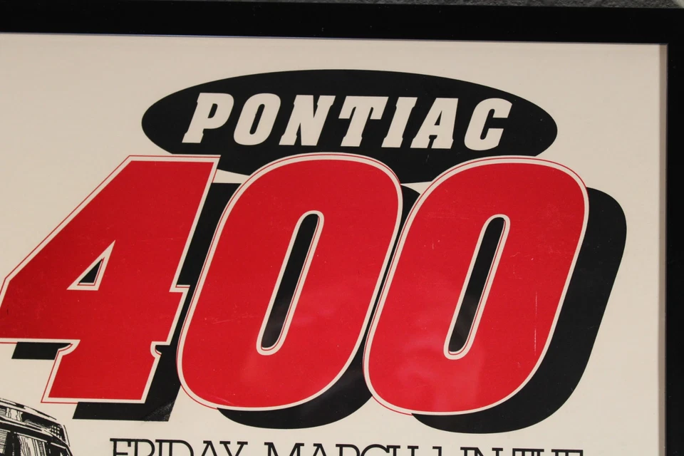 1996 Pontiac 400 NASCAR Framed Racing Poster! Rare 11X17 Richmond Times News VTG - image 4 of 4