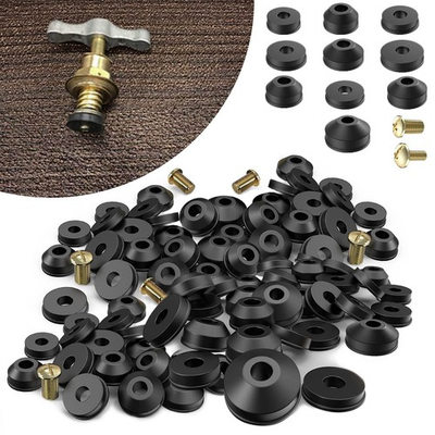 #ad 58 Pack Faucet Washer Assortment Kit Rubber Faucet Washers Flat and Beveled F... $9.52