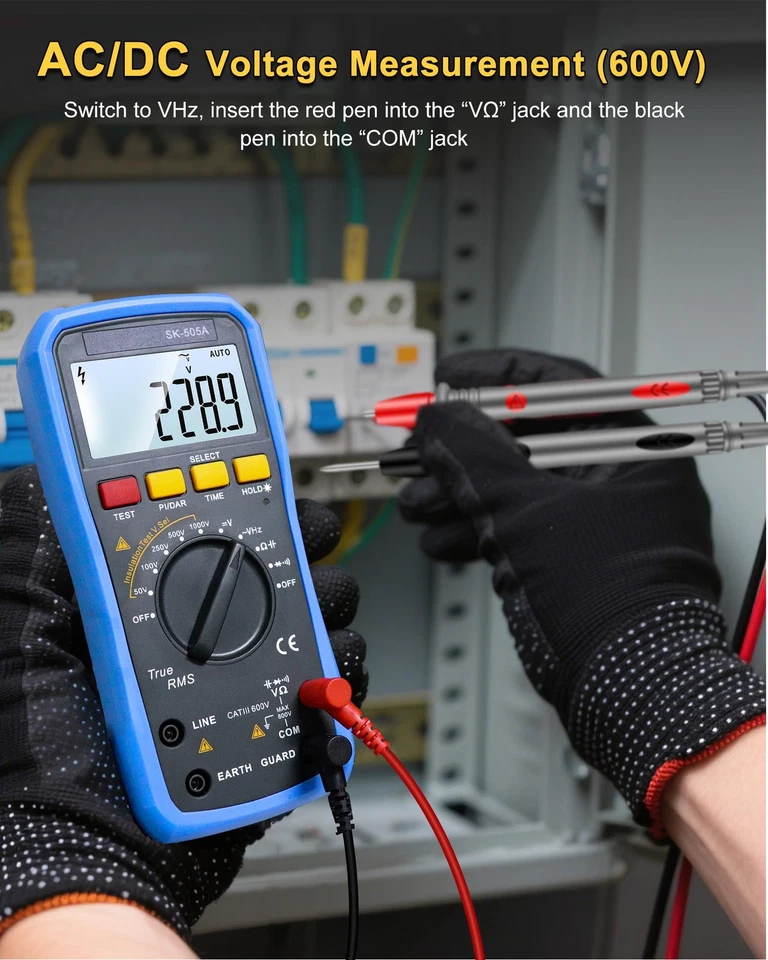 Multimeter Isolationswiderstandstester Isolationsmessgerät Isolationstester CAT - Bild 3 von 4