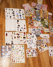 Huge Assorted Some Vintage Sticker Collectible Lot Used Scrapbooking Design Art