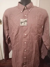 New Daniel Cremieux Collection Fine Italian Fabric Red Plaid Shirt Size Large L