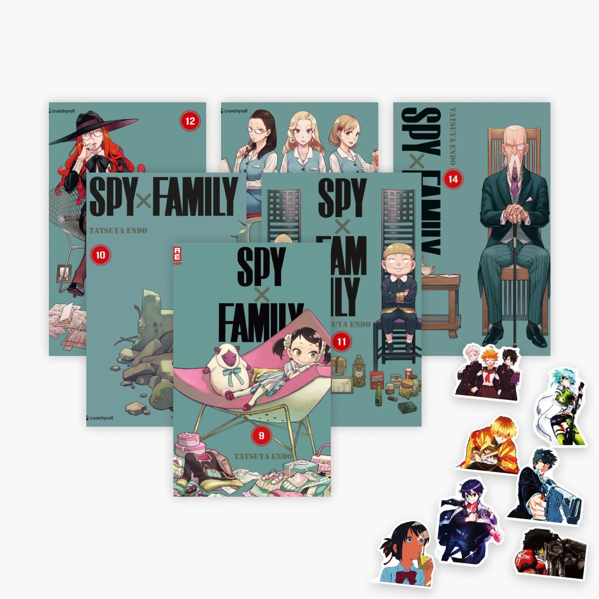 Tatsuya Endo Spy x Family-Reihe Band 9-14 plus 1 exklusiver Stickerset