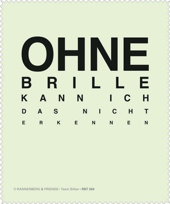 Brillenputztuch ''Ohne Brille'' Microfasertuch von Rannberg & Friends | NEU