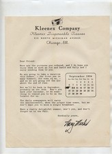 Kleenex Company Disposable Tissues 1936 Letter