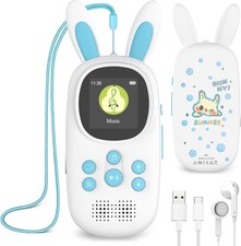 Kids MP3 Player 32GB Bluetooth FM Radio Alarm Pedometer Blue