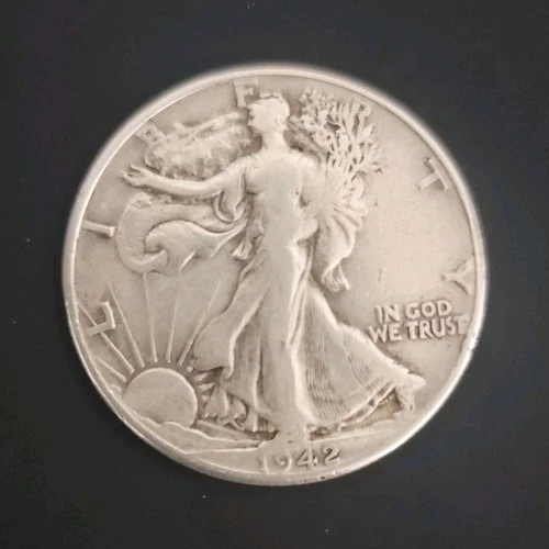 Liberty Walking Half Dollar 1942 90% Silver 50C Circulated US Coin