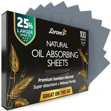 Natural Oil Blotting Sheets for Face 100 Count Pack of 1 , Bamboo Charcoal