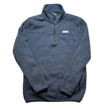 Eddie Bauer Men's 1/4 Zip Mock Neck Classic Fit Pullover Sweater Fleece Blue S
