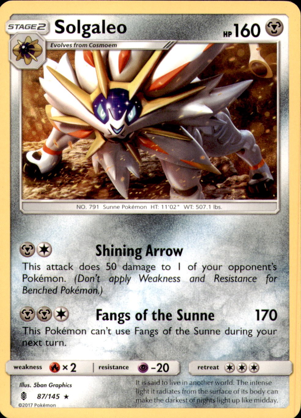 Solgaleo Rare SM - Guardians Rising 87/145 NM