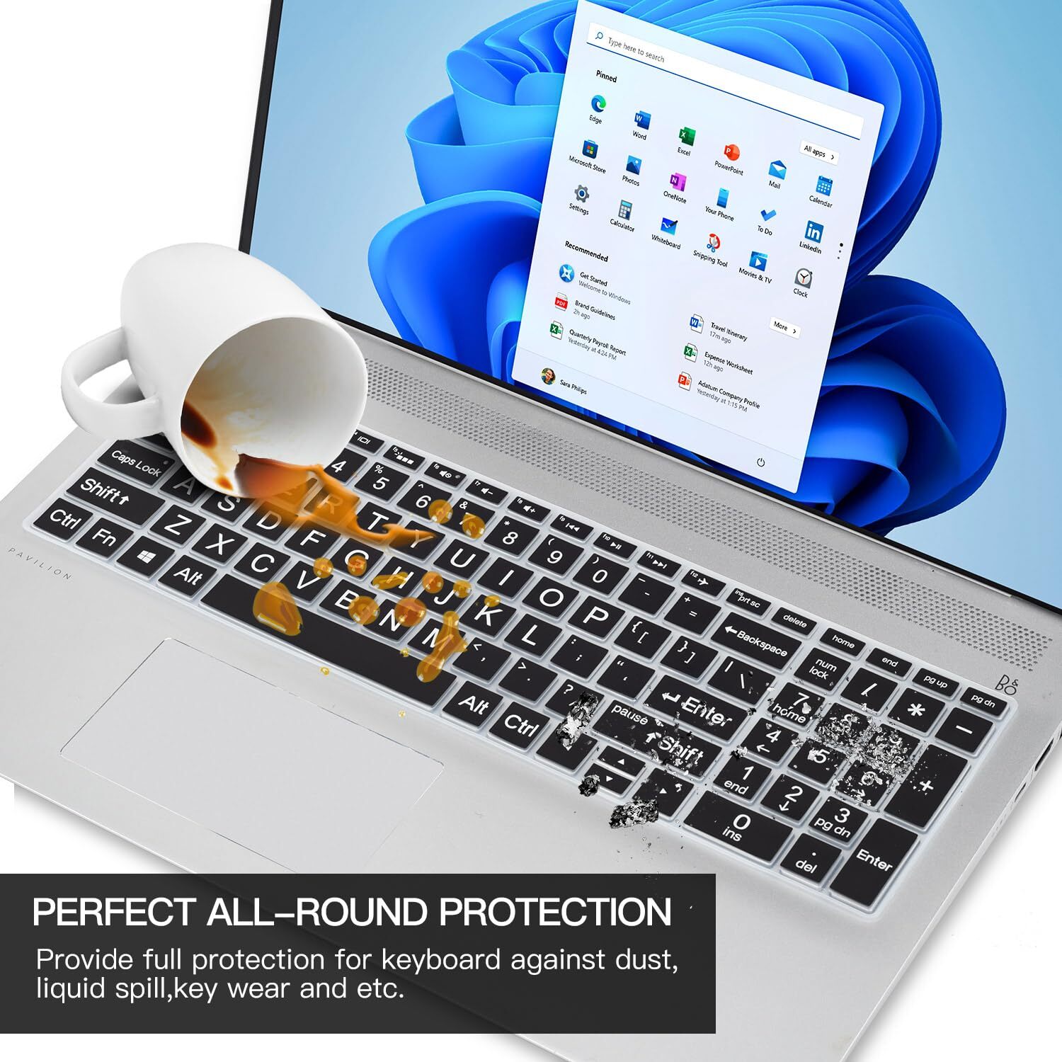 Keyboard Cover with Large Letters HP 15.6 Laptop 15-dw 15-dy 15-db 15-ds 15-da