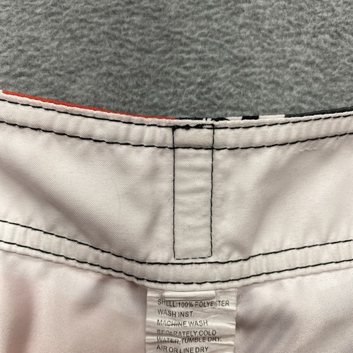O'Neill Board Shorts Mens 33x9" Swim Trunks Black Red Squares Bathing Suit Logo - Picture 6 of 11