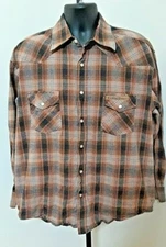Jesse James Workwear West Coast Choppers Pearl Snap Flannel Work Shirt Large