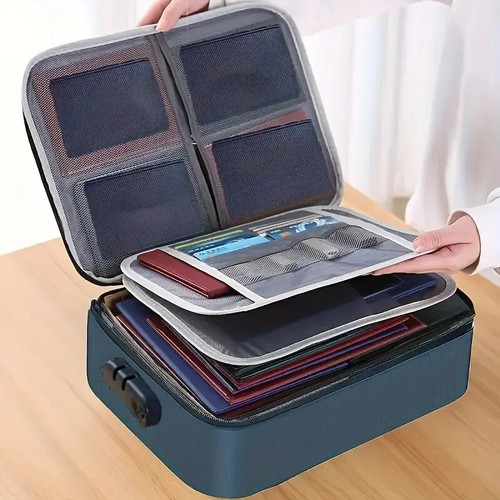1pc Ultimate Waterproof & Fireproof File Storage Bag - 3-Layer Protection