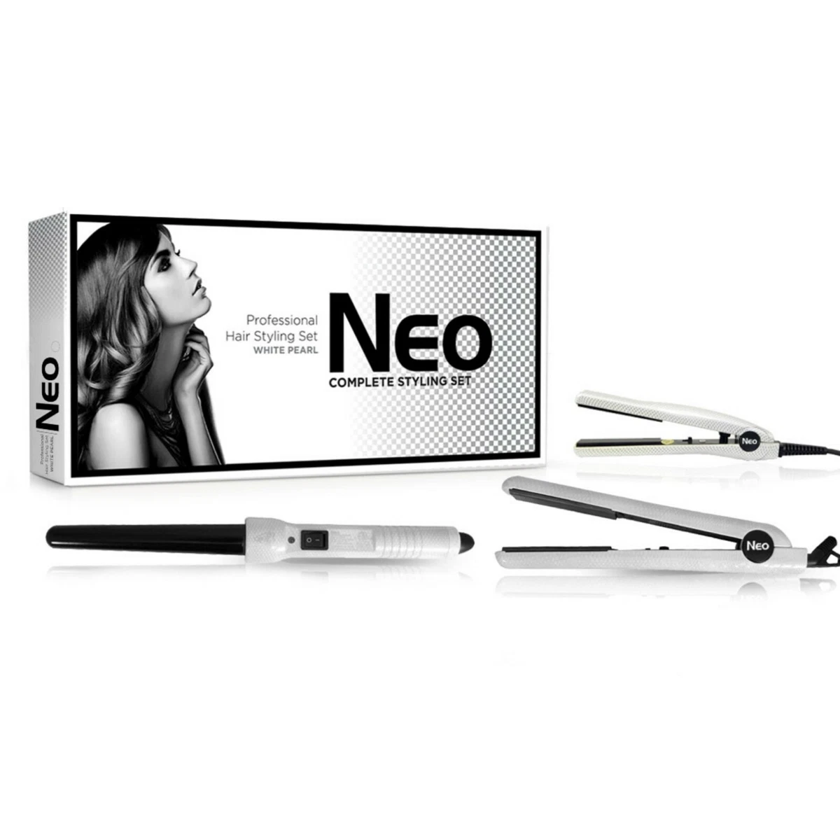 Neo Hair Styling Set W Hair Straightener Curling Iron Wand