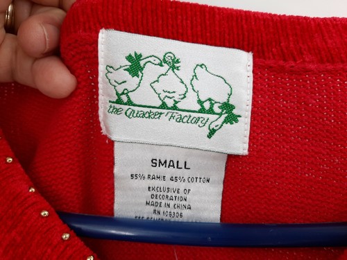 Quacker Factory USA Flag Sweater Red Size Small Tunic July 4th Sequins Patriotic - Picture 4 of 5