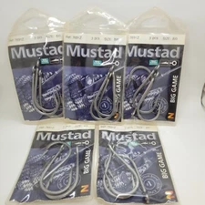 5pk Mustad Z-Steel  7691Z Big Game Hooks Tuna GT Shark Fishing Chose Size