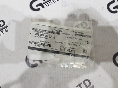 GENUINE MERCEDES-BENZ INFORMATION LABEL A001817802226 | eBay