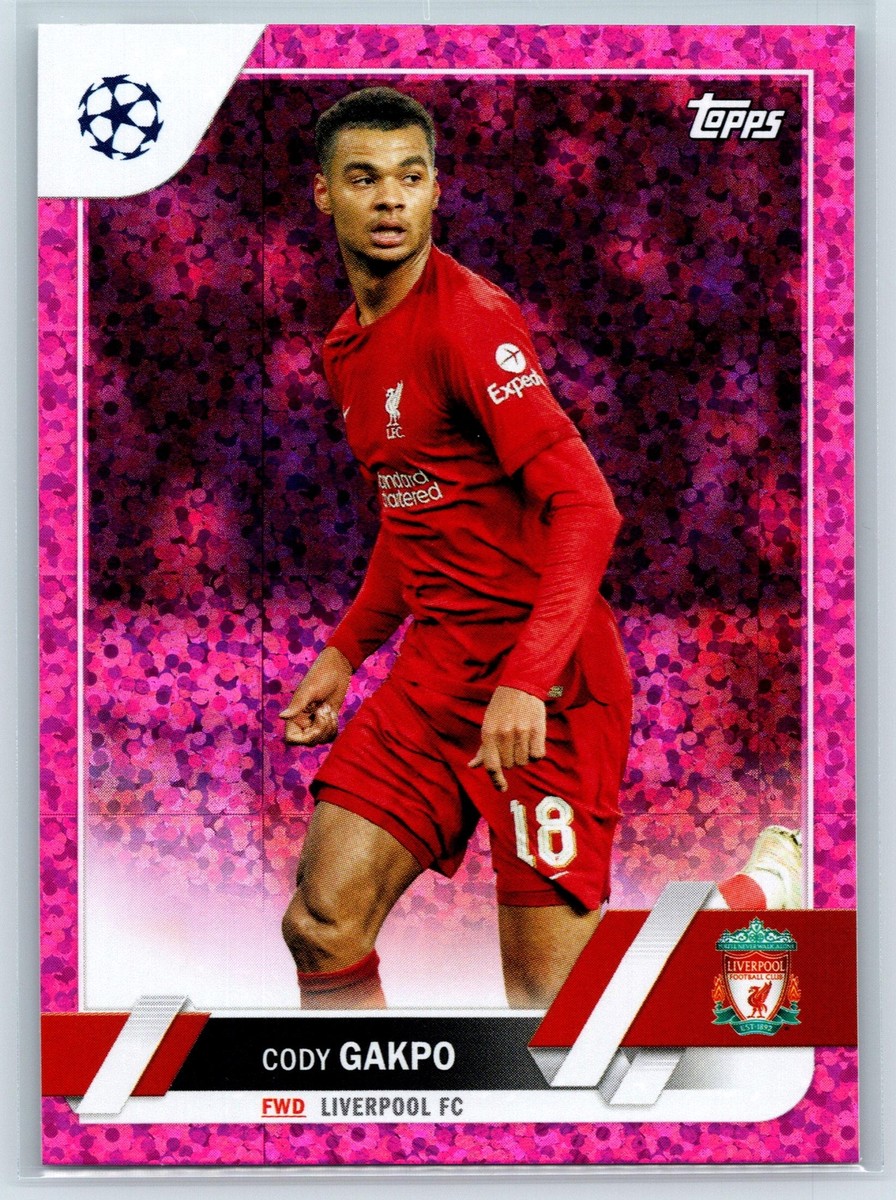 Cody Gakpo 2022-23 Topps UEFA Pink Sparkle Foil Liverpool
