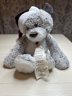 Demdaco Handmade With Love Giving Bear Soft Plush Santa Hat 16 