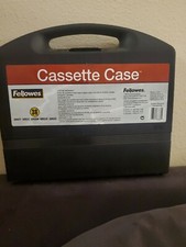 Fellowes Plastic Cassette Tape Carrying Case Holds 36 ,Clamshell Style w/ Handle