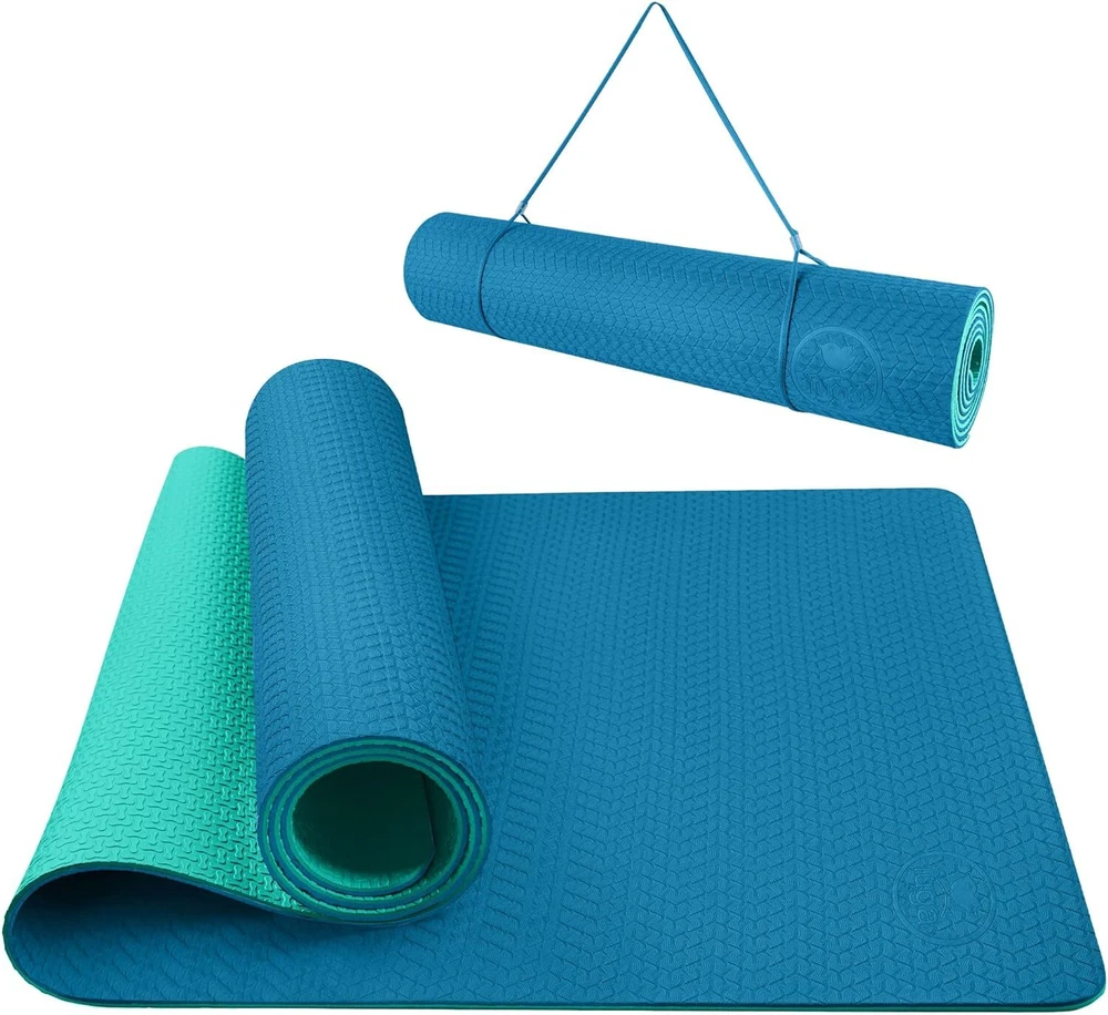 Non-slip eco-friendly thick yoga mat for hot yoga and workouts, anti-tear durable
