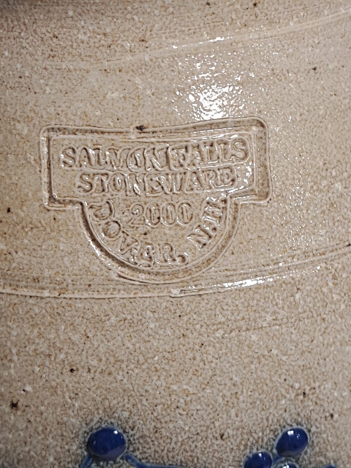 Vintage Salmon Falls Crock 2000 7” Vase Original Stoneware Dover, NH