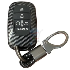 Fit Honda Civic Accord CRV Pilot 5 Button Remote Carbon Fiber Key Fob Cover Case