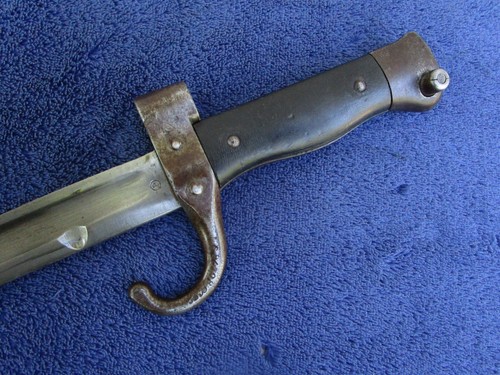 ORIGINAL ANTIKES FRANZÖSISCHES BERTHIER GEWEHRBAJONETT UND SCHEIDE M1892 - Bild 6 von 16