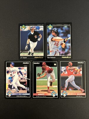 1992 & 1993 Pinnacle Rookie Card Lot (5 Cards) - Salmon, Sanders, Snow (L274)