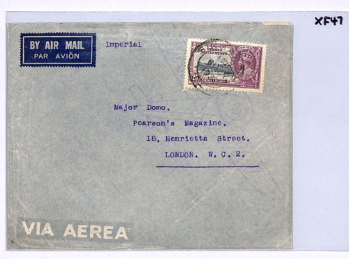 Malaya SINGAPORE Air KGV 1935 Straits SILVER JUBILEE 25c IMPERIAL Flight XF47 - Picture 4 of 11