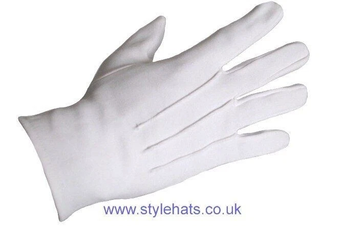 White Gloves Masonic Freemason Parade Ceremonial Formal Cotton Nylon Dress Glove - image 4 of 4