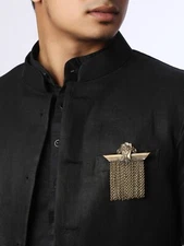 Antique Gold The Royal Shred Brooch Exquisite Vintage Men'sFashion Jewelry Piece