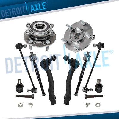 10pc Front Wheel Hub Bearings Tie Rods Kit for 2014 2015-2017 2018 Mazda 3 Sport