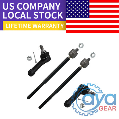 4pc Inner & Outer Tierod Ends for 2011 - 2014 Dodge Charger Challenger 300 RWD